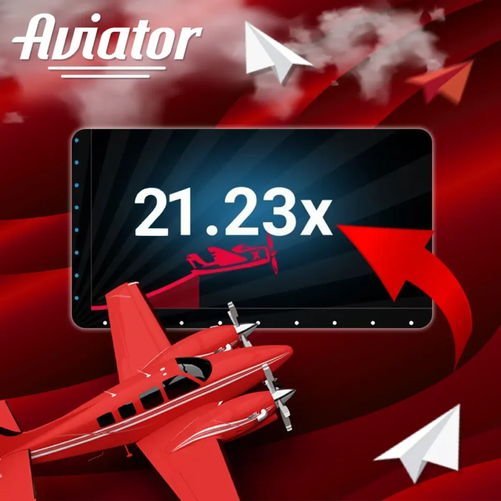 The multiplier indicator Aviator shows the current multiplier value as the aircraft gains altitude.