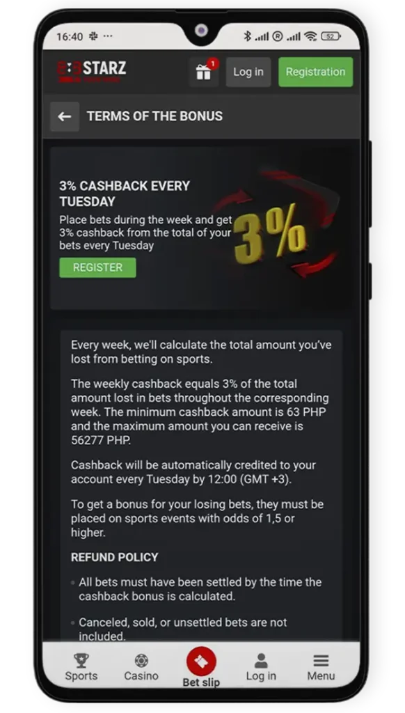 3% Weekly cashback 888starz